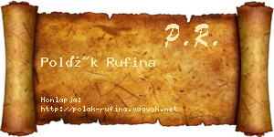 Polák Rufina névjegykártya